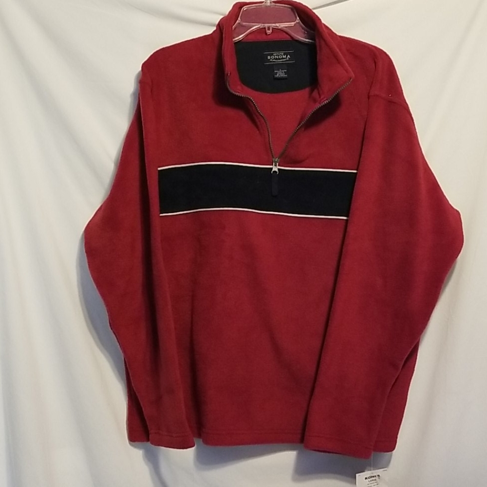 Mens Sonoma Pullover Fleece Jacket L half zipper